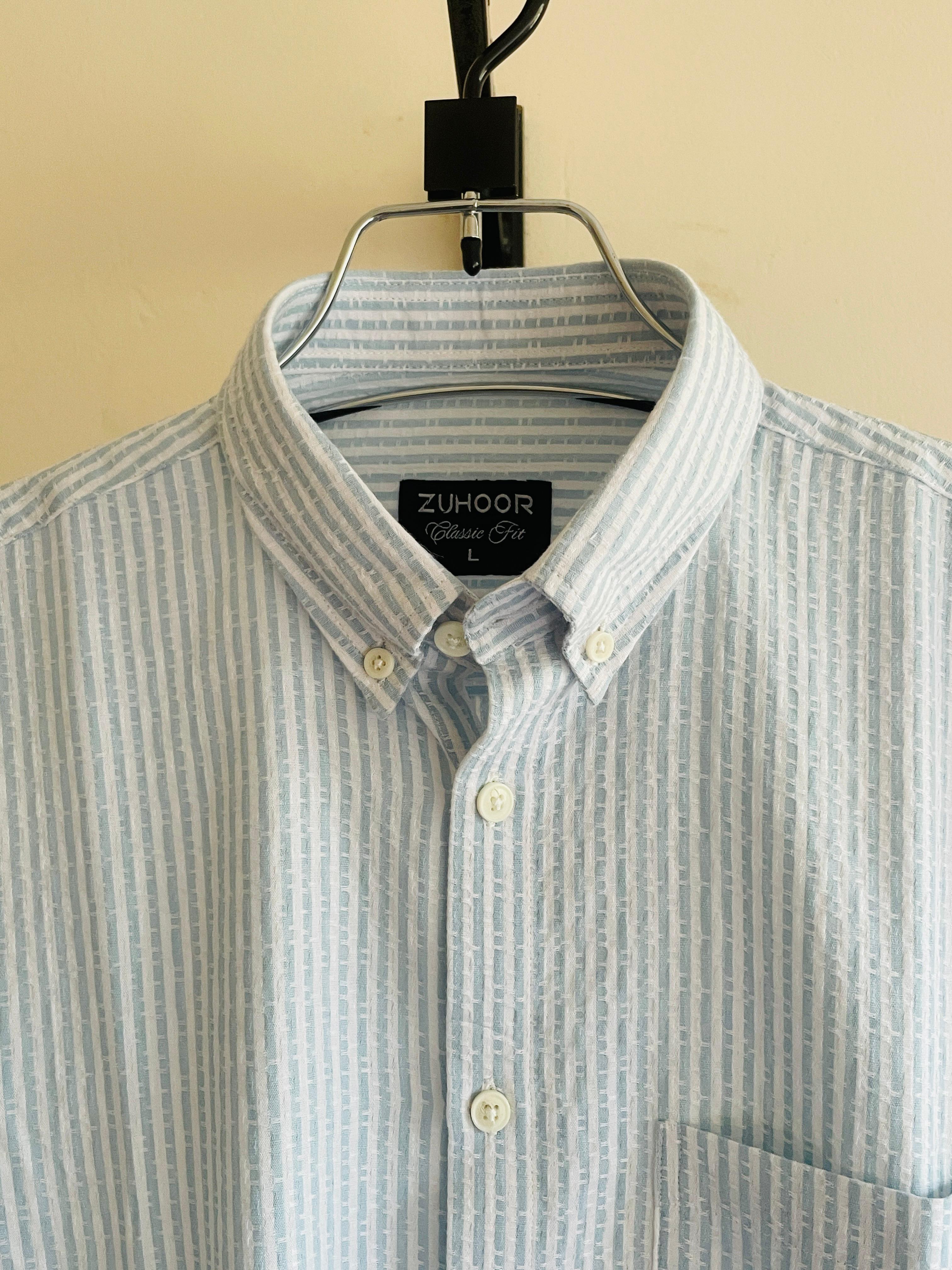 Skyline Striped Textured Cotton Shirt - Image 3