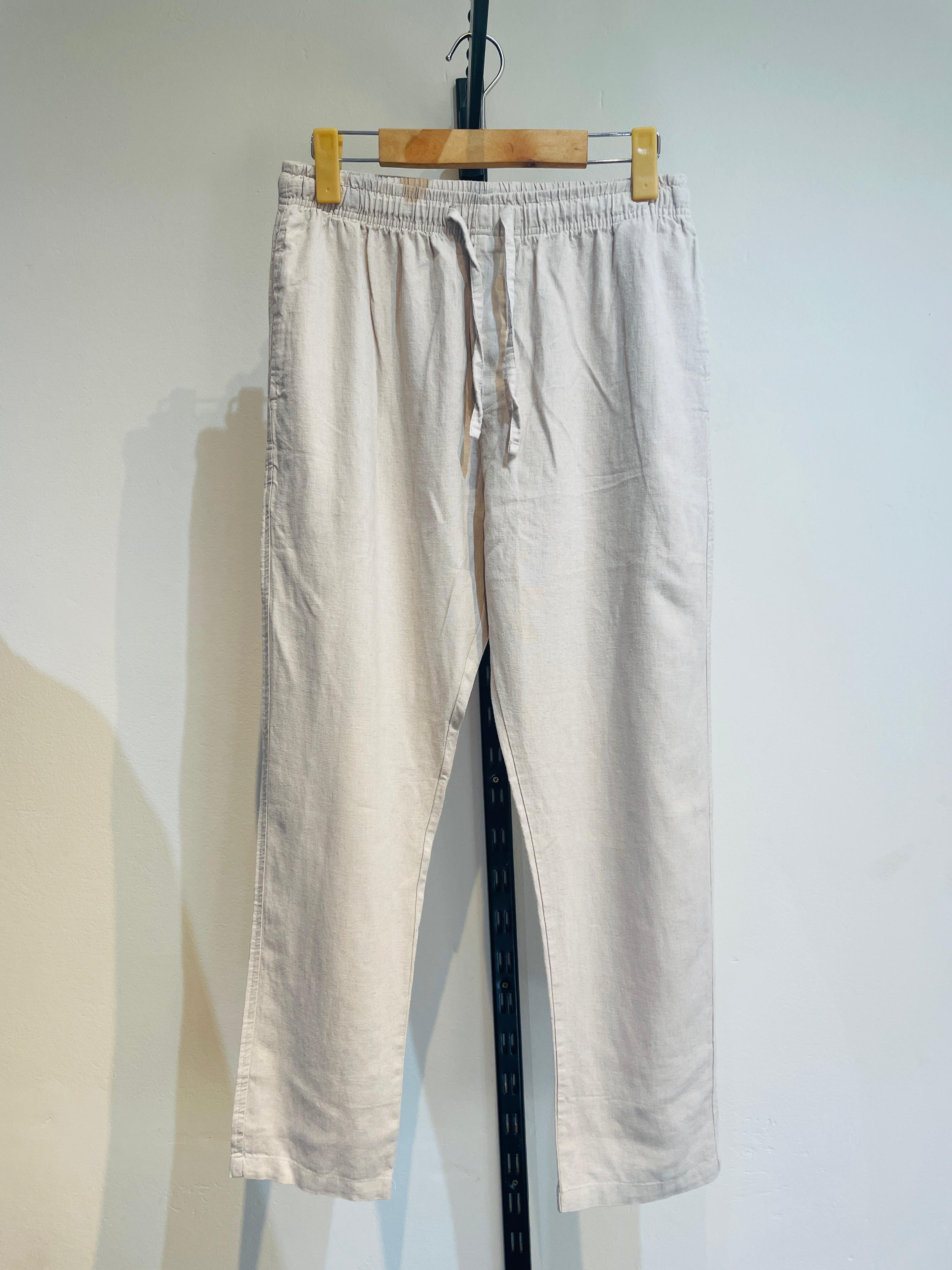 Remi Cotton Baggy Pants-Beige - Image 1